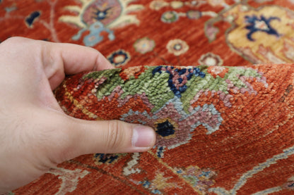 166 x 242 cm | Oriental Sultani Orange Area Rug Afghan Hand Knotted Veg Dye Wool carpet