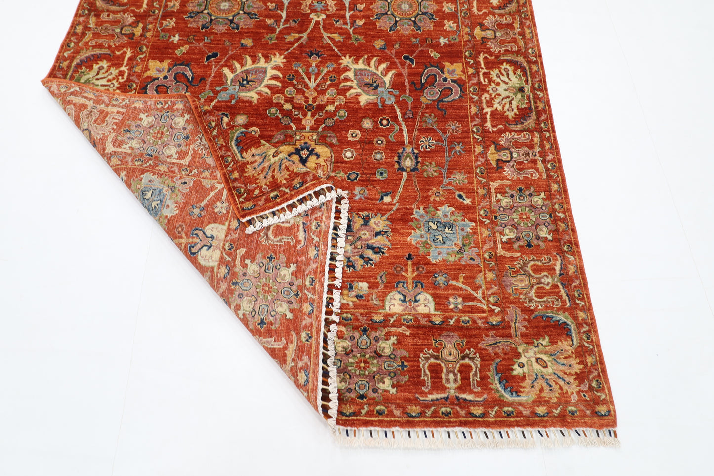 166 x 242 cm | Oriental Sultani Orange Area Rug Afghan Hand Knotted Veg Dye Wool carpet