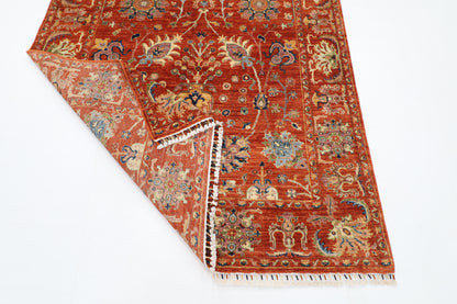 166 x 242 cm | Oriental Sultani Orange Area Rug Afghan Hand Knotted Veg Dye Wool carpet