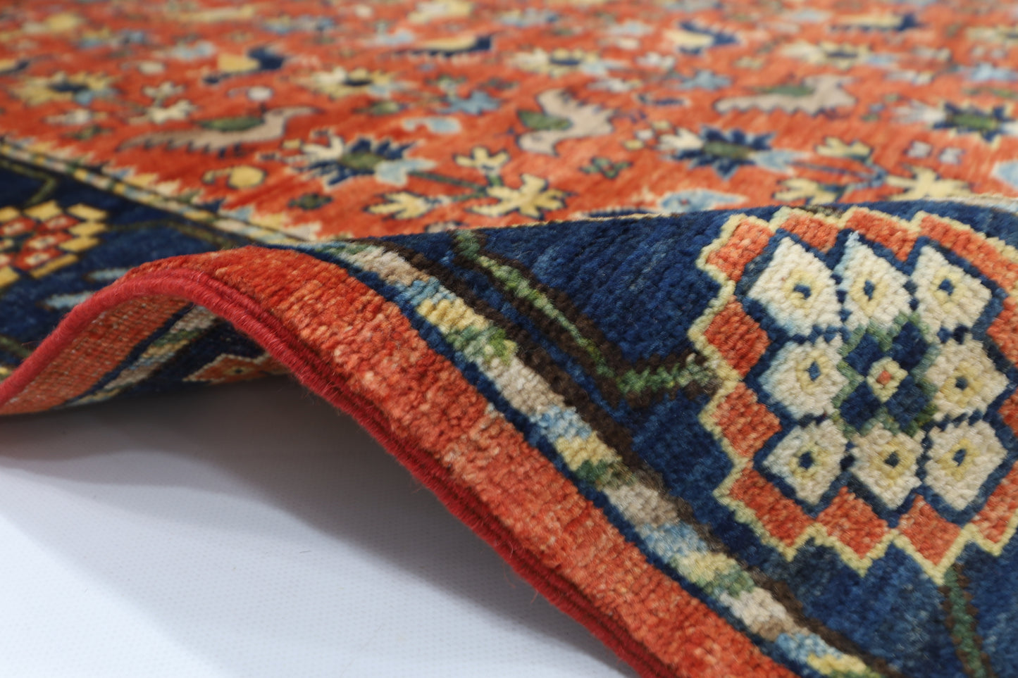 154 x 202 cm | Oriental Birds Area Rug Afghan Hand Knotted Veg Dye Wool carpet