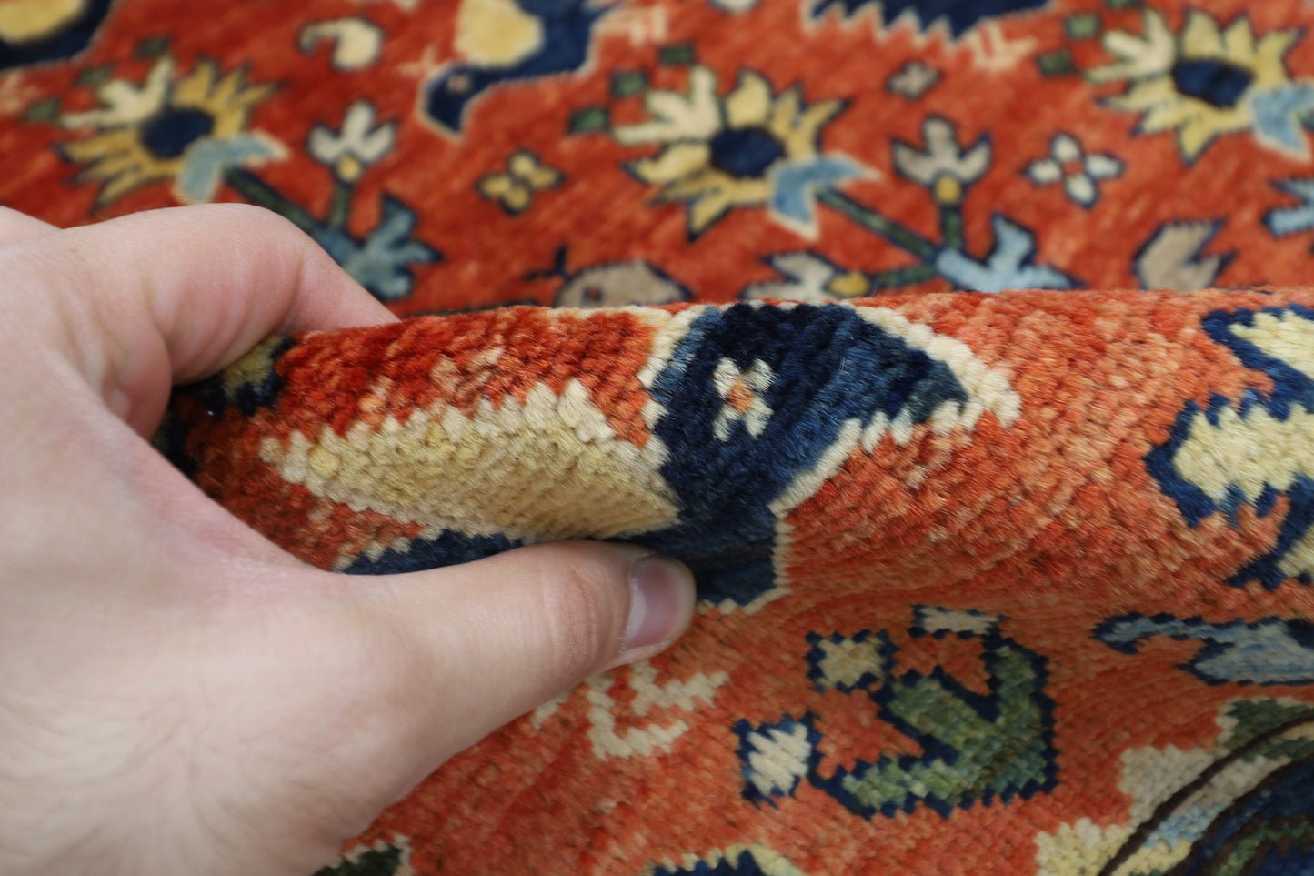 154 x 202 cm | Oriental Birds Area Rug Afghan Hand Knotted Veg Dye Wool carpet