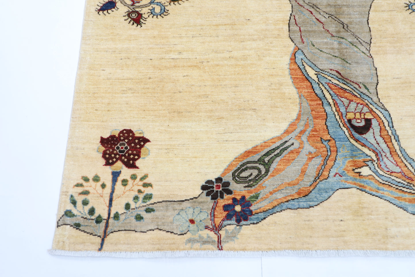 177 x 240 cm | Oriental Tree of life Area Rug Afghan Hand Knotted Veg Dye Wool carpet