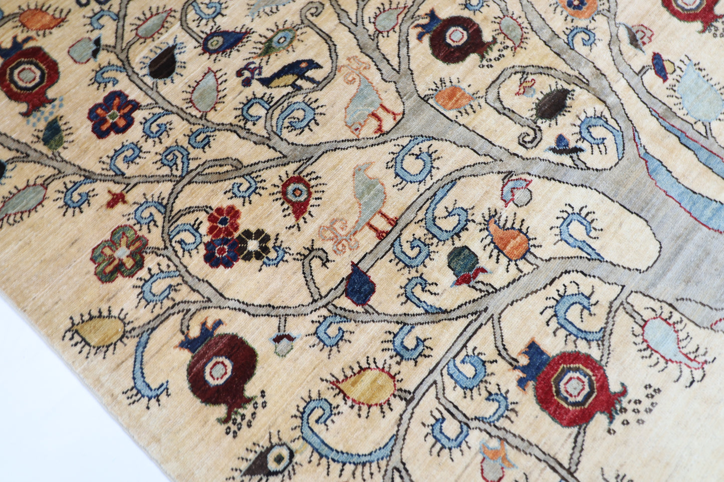177 x 240 cm | Oriental Tree of life Area Rug Afghan Hand Knotted Veg Dye Wool carpet