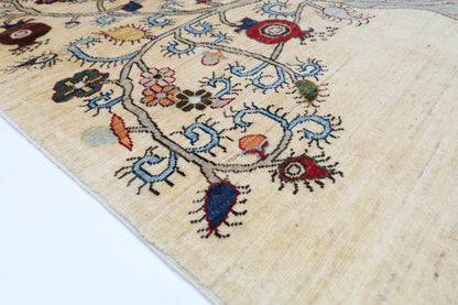 177 x 240 cm | Oriental Tree of life Area Rug Afghan Hand Knotted Veg Dye Wool carpet