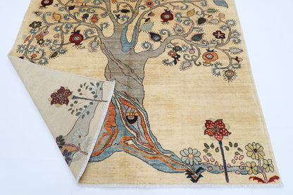 177 x 240 cm | Oriental Tree of life Area Rug Afghan Hand Knotted Veg Dye Wool carpet
