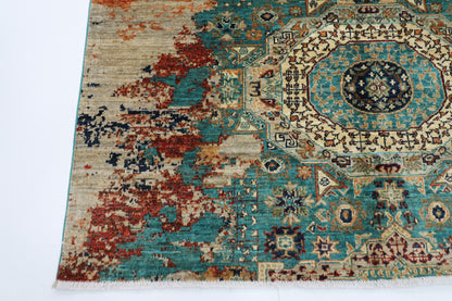 166 x 239 cm | Oriental Abstract Mamluk Area Rug Afghan Hand Knotted Veg Dye Wool carpet
