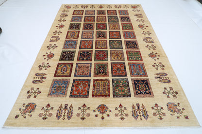 209 x 291 cm | Oriental Geometric Area Rug Afghan Hand Knotted Veg Dye Wool carpet