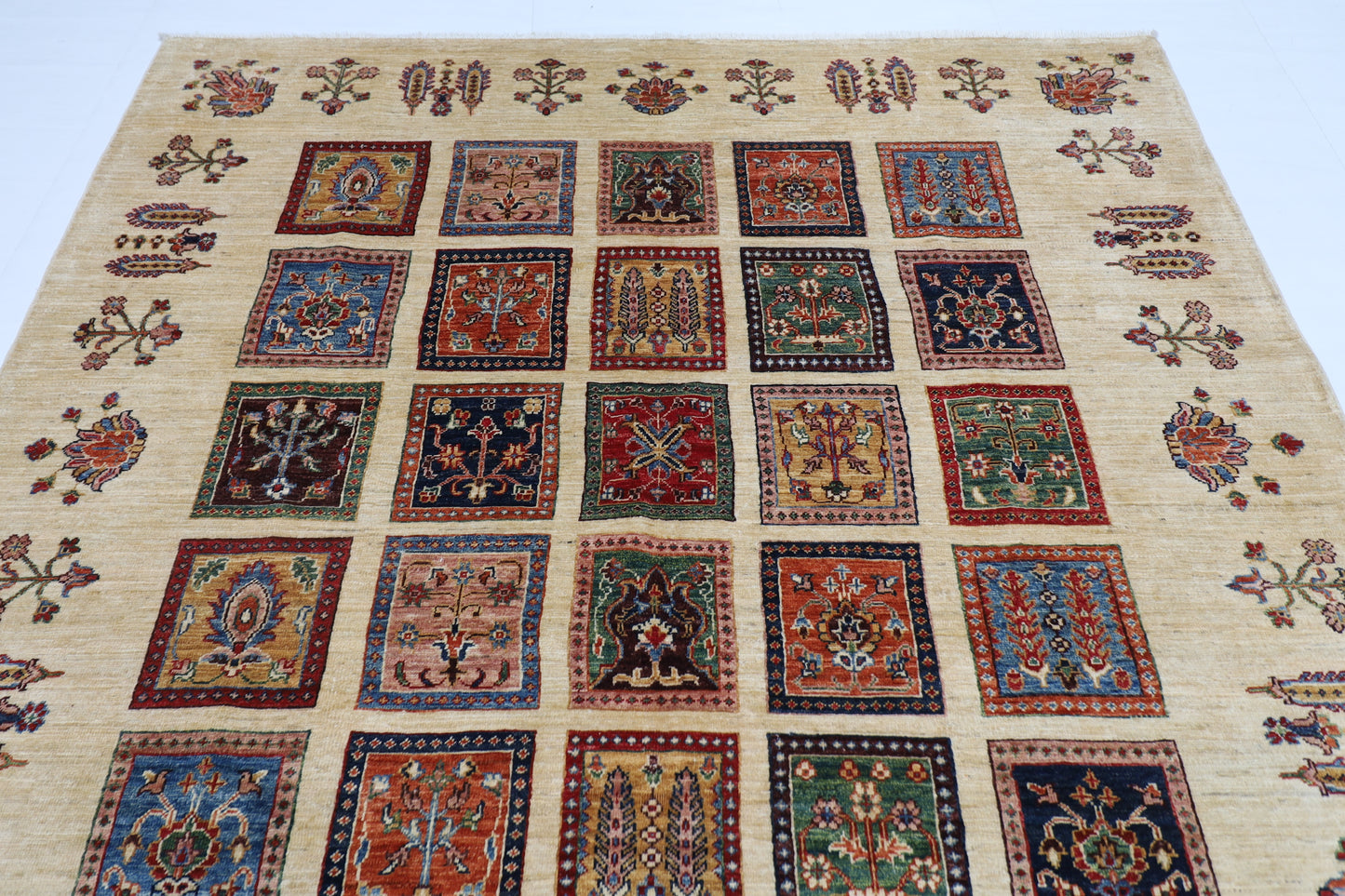 209 x 291 cm | Oriental Geometric Area Rug Afghan Hand Knotted Veg Dye Wool carpet