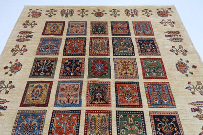 209 x 291 cm | Oriental Geometric Area Rug Afghan Hand Knotted Veg Dye Wool carpet