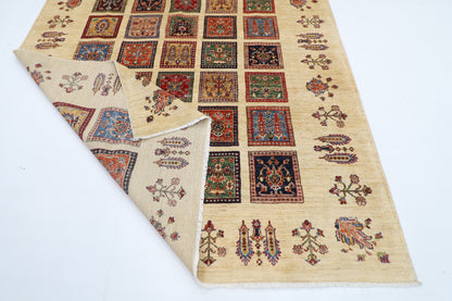 209 x 291 cm | Oriental Geometric Area Rug Afghan Hand Knotted Veg Dye Wool carpet
