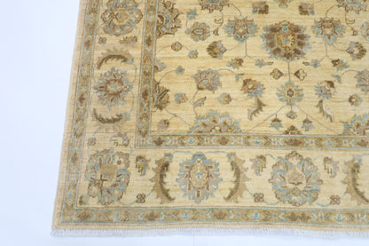 151 x 204 cm | Oriental Beige Area Rug Afghan Hand Knotted Veg Dye Wool carpet