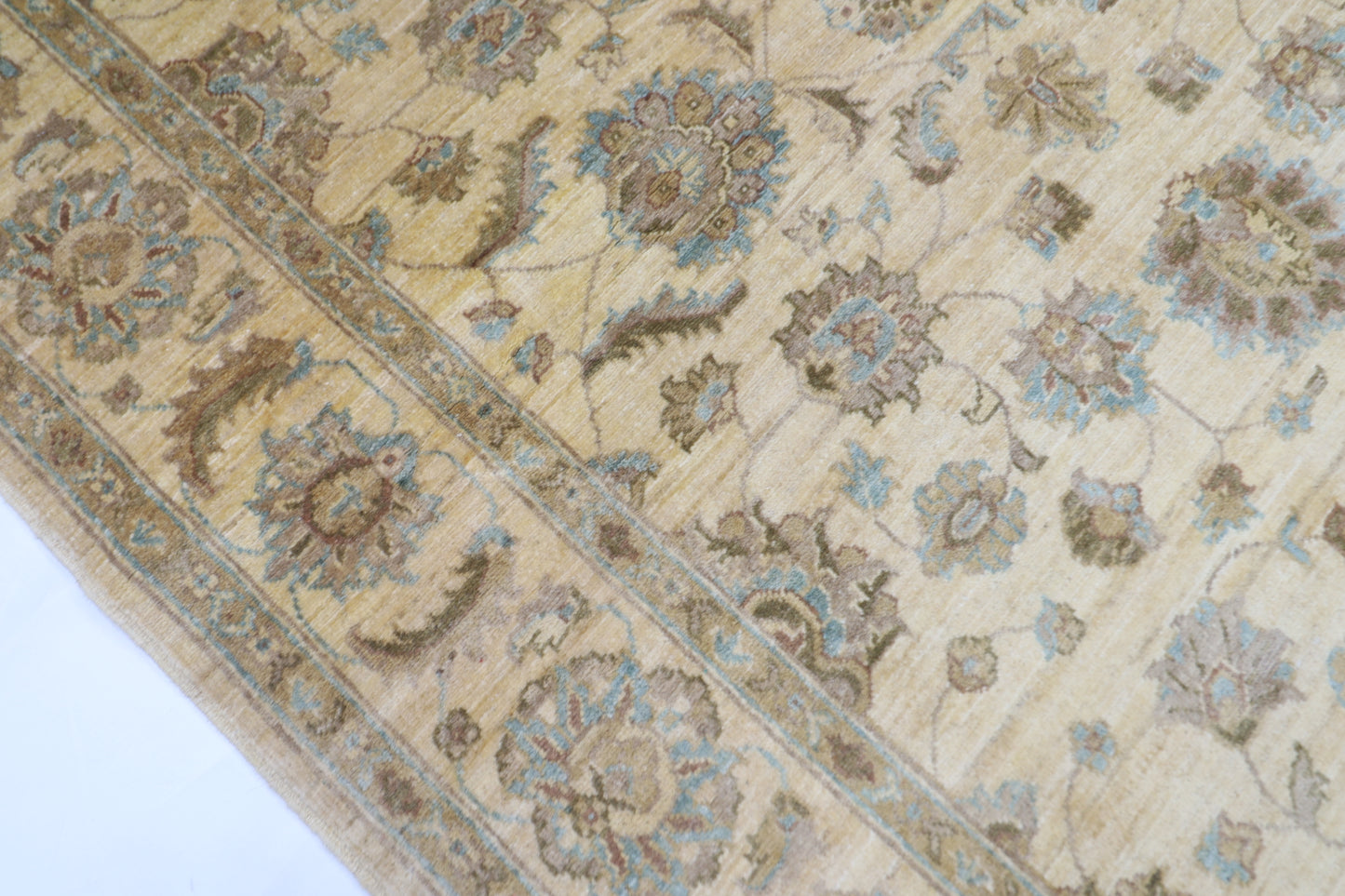 151 x 204 cm | Oriental Beige Area Rug Afghan Hand Knotted Veg Dye Wool carpet