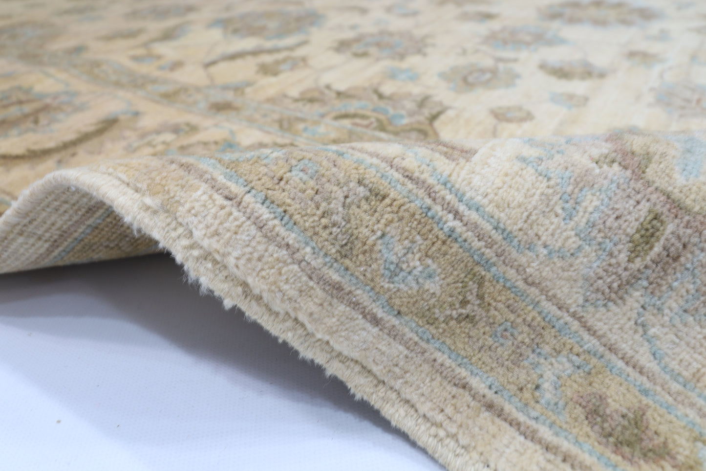 151 x 204 cm | Oriental Beige Area Rug Afghan Hand Knotted Veg Dye Wool carpet