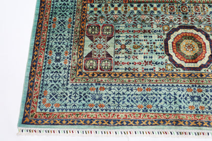 201 x 296 cm | Oriental Mamluk Area Rug Afghan Hand Knotted Veg Dye Wool carpet