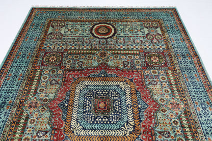 201 x 296 cm | Oriental Mamluk Area Rug Afghan Hand Knotted Veg Dye Wool carpet
