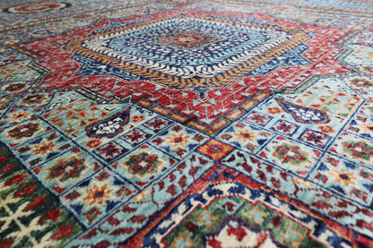 201 x 296 cm | Oriental Mamluk Area Rug Afghan Hand Knotted Veg Dye Wool carpet
