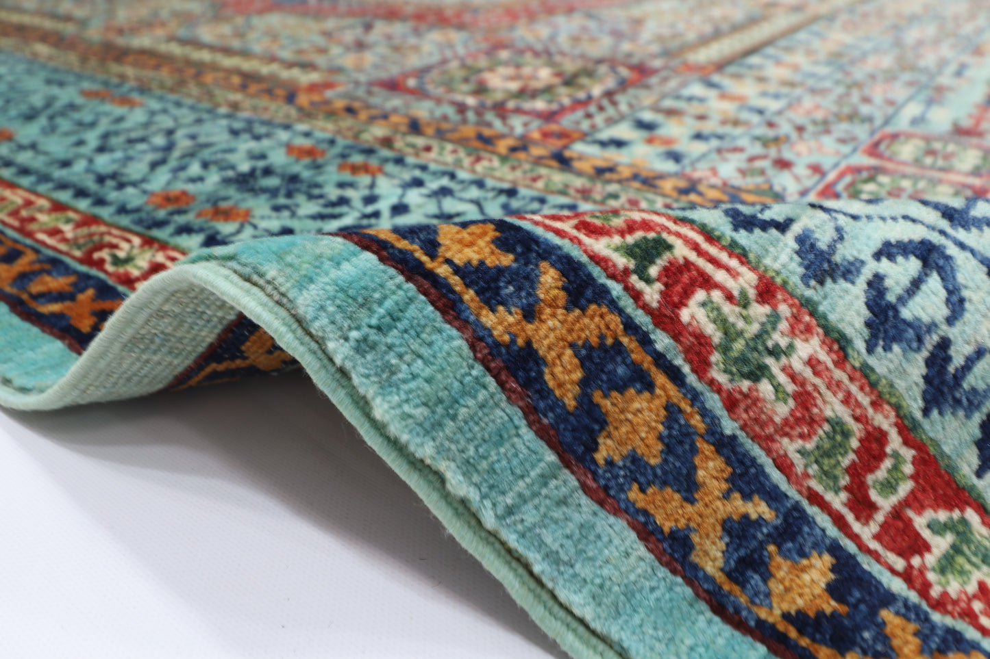 201 x 296 cm | Oriental Mamluk Area Rug Afghan Hand Knotted Veg Dye Wool carpet