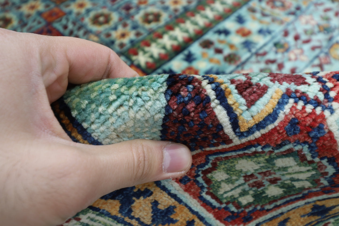 201 x 296 cm | Oriental Mamluk Area Rug Afghan Hand Knotted Veg Dye Wool carpet