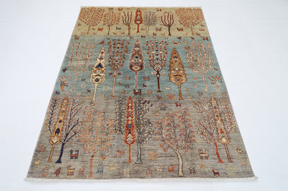 154 x 195 cm |  tree of life Tribal Area Rug Afghan Hand Knotted veg Dye Wool carpet