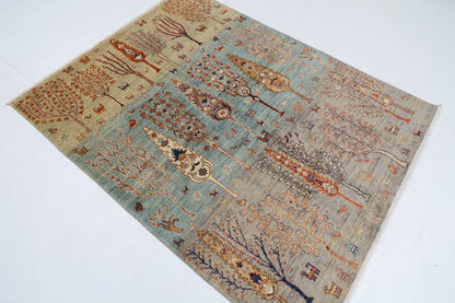 154 x 195 cm |  tree of life Tribal Area Rug Afghan Hand Knotted veg Dye Wool carpet