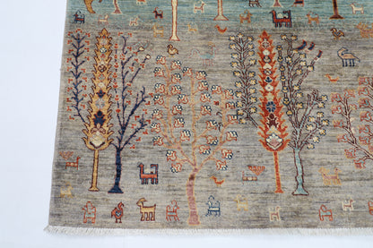 154 x 195 cm |  tree of life Tribal Area Rug Afghan Hand Knotted veg Dye Wool carpet