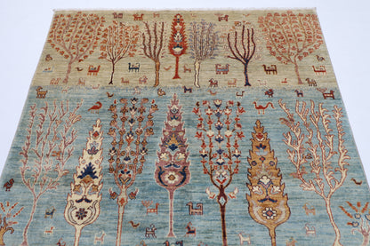 154 x 195 cm |  tree of life Tribal Area Rug Afghan Hand Knotted veg Dye Wool carpet