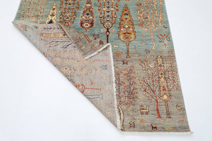 154 x 195 cm |  tree of life Tribal Area Rug Afghan Hand Knotted veg Dye Wool carpet
