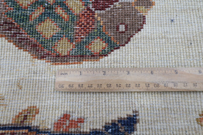 195 x 290 cm | Oriental Fish beige Area Rug Afghan Hand Knotted Veg Dye Wool carpet