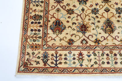 151 x 198 cm | Oriental Sultani beige Area Rug Afghan Hand Knotted Veg Dye Wool carpet