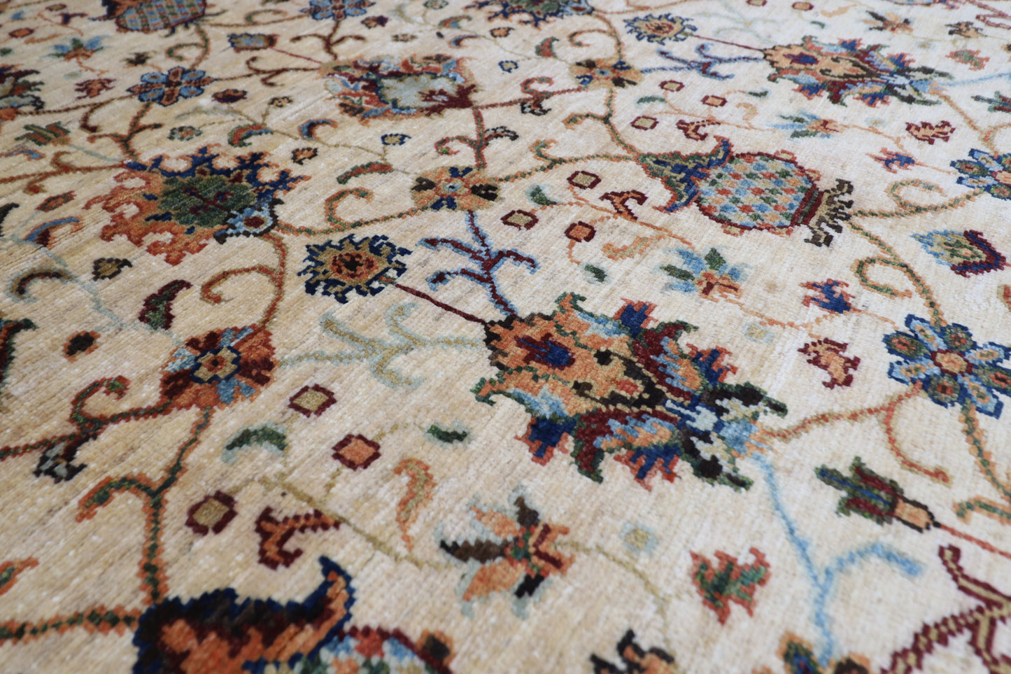 151 x 198 cm | Oriental Sultani beige Area Rug Afghan Hand Knotted Veg Dye Wool carpet