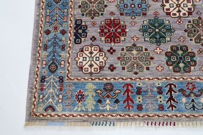 154 x 199 cm |  Floral Tribal Area Rug Afghan Hand Knotted veg Dye Wool carpet