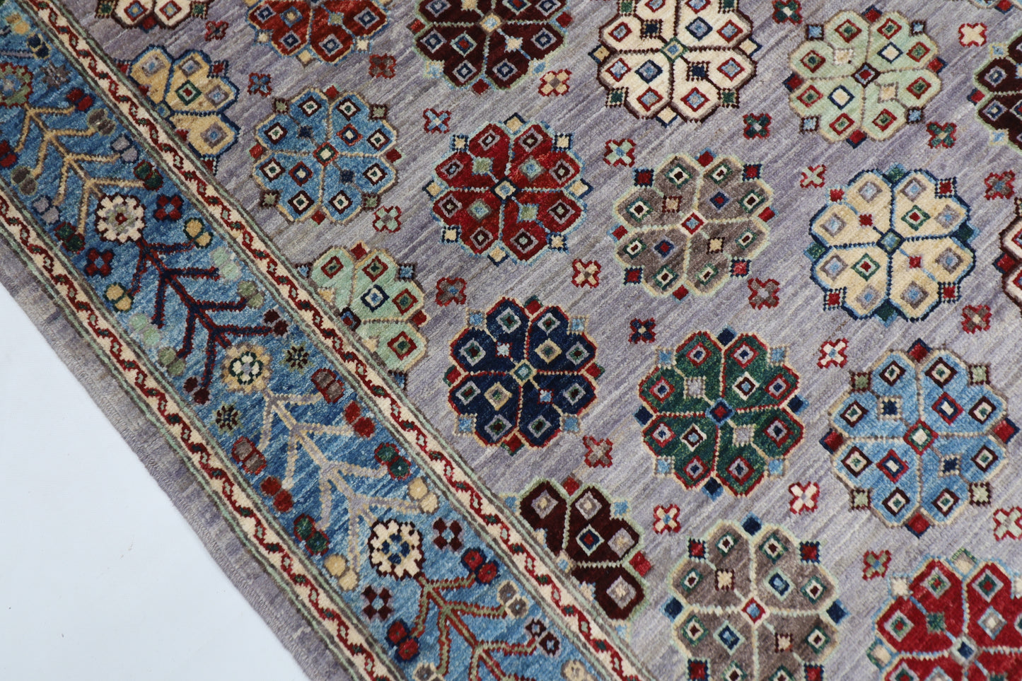 154 x 199 cm |  Floral Tribal Area Rug Afghan Hand Knotted veg Dye Wool carpet