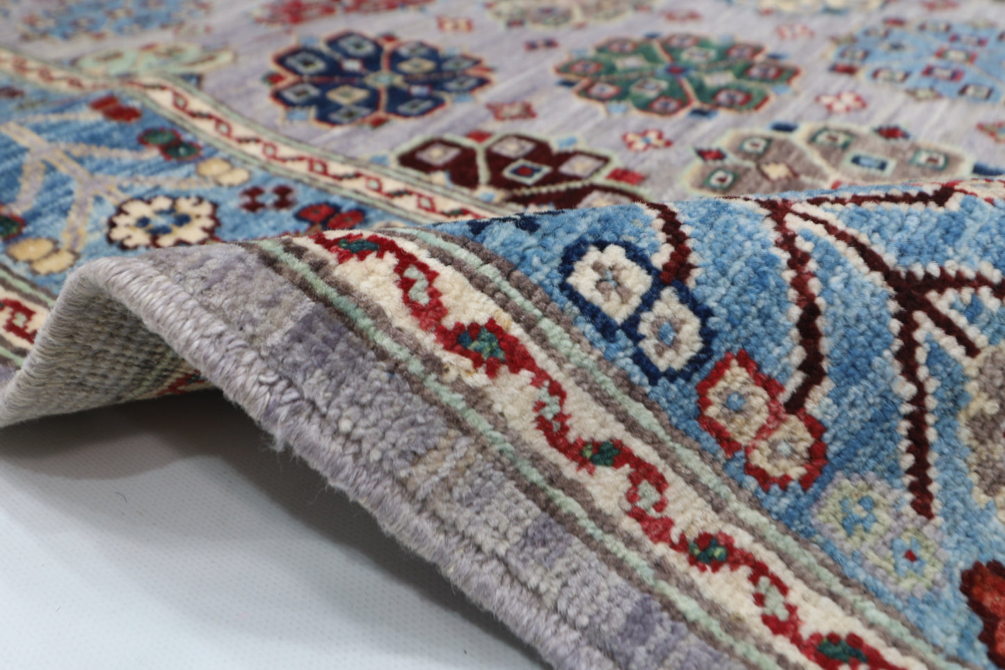 154 x 199 cm |  Floral Tribal Area Rug Afghan Hand Knotted veg Dye Wool carpet