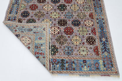 154 x 199 cm |  Floral Tribal Area Rug Afghan Hand Knotted veg Dye Wool carpet