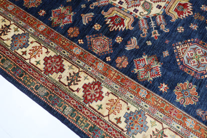 206 x 297 cm | Oriental Kazak Blue Area Rug Afghan Hand Knotted Veg Dye Wool carpet