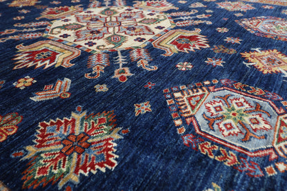 206 x 297 cm | Oriental Kazak Blue Area Rug Afghan Hand Knotted Veg Dye Wool carpet