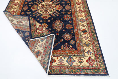 206 x 297 cm | Oriental Kazak Blue Area Rug Afghan Hand Knotted Veg Dye Wool carpet