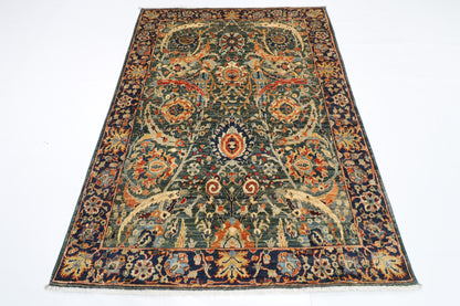 144 x 200 cm | Oriental Bidjar Green Area Rug Afghan Hand Knotted Veg Dye Wool carpet