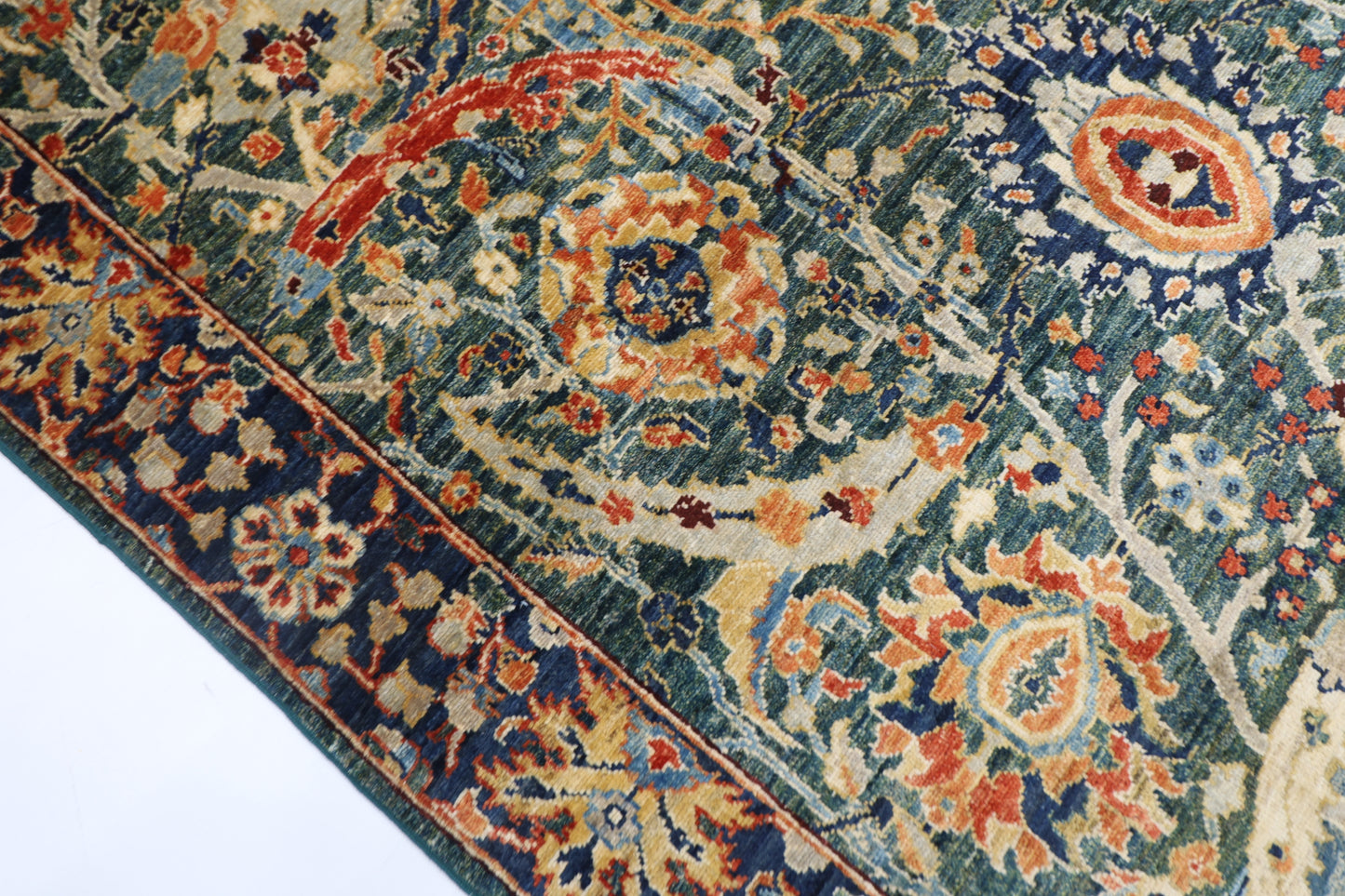 144 x 200 cm | Oriental Bidjar Green Area Rug Afghan Hand Knotted Veg Dye Wool carpet