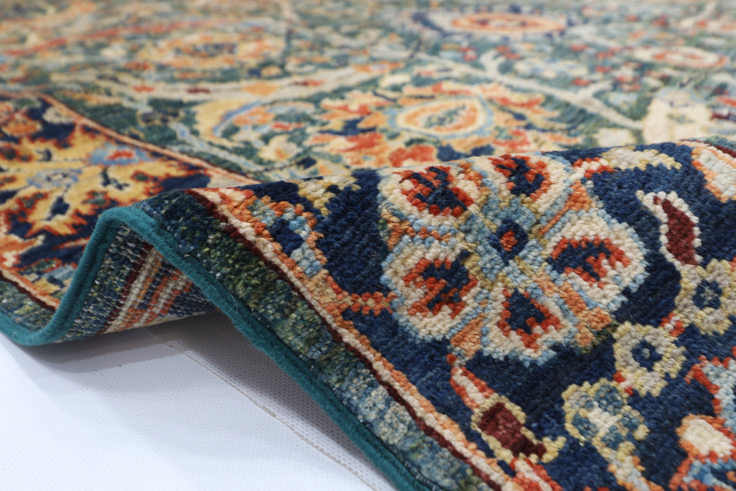 144 x 200 cm | Oriental Bidjar Green Area Rug Afghan Hand Knotted Veg Dye Wool carpet