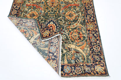144 x 200 cm | Oriental Bidjar Green Area Rug Afghan Hand Knotted Veg Dye Wool carpet