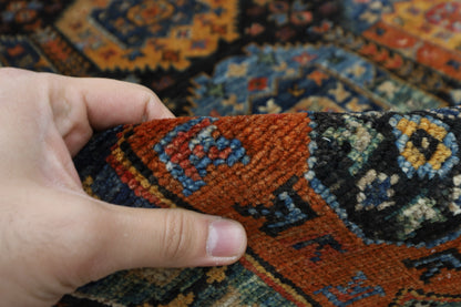 200 x 291 cm | Oriental Waziri Black Area Rug Afghan Hand Knotted Veg Dye Wool carpet
