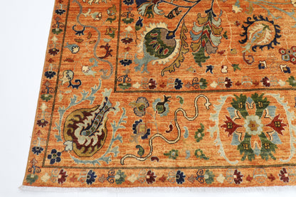 197 x 300 cm | Oriental Suzani Gold Area Rug Afghan Hand Knotted Veg Dye Wool carpet