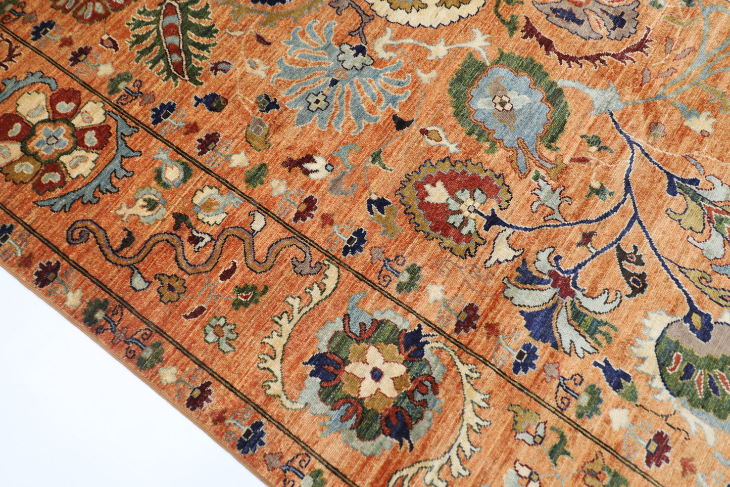 197 x 300 cm | Oriental Suzani Gold Area Rug Afghan Hand Knotted Veg Dye Wool carpet