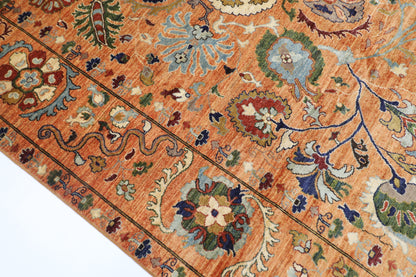 197 x 300 cm | Oriental Suzani Gold Area Rug Afghan Hand Knotted Veg Dye Wool carpet