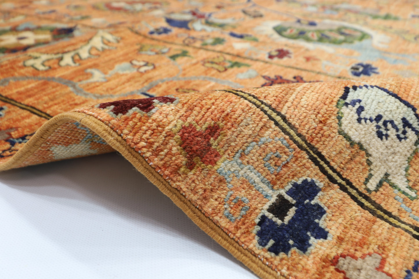197 x 300 cm | Oriental Suzani Gold Area Rug Afghan Hand Knotted Veg Dye Wool carpet