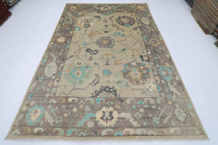 208 x 300 cm |  Oushak gray Tribal Area Rug Afghan Hand Knotted veg Dye Wool carpet
