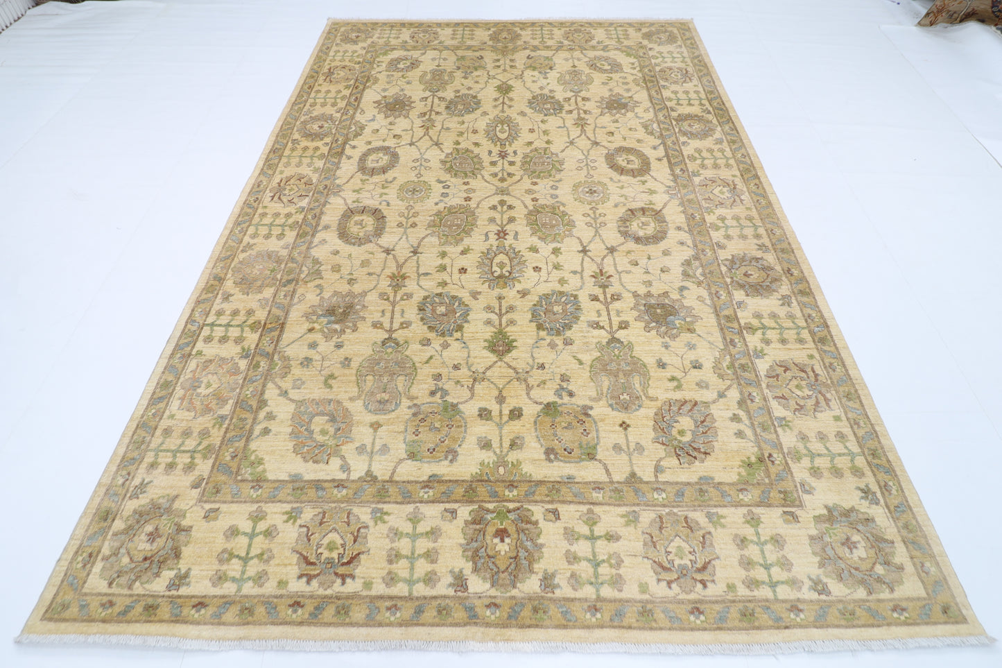 202 x 301 cm | Oriental Floral Area Rug Afghan Hand Knotted Veg Dye Wool carpet