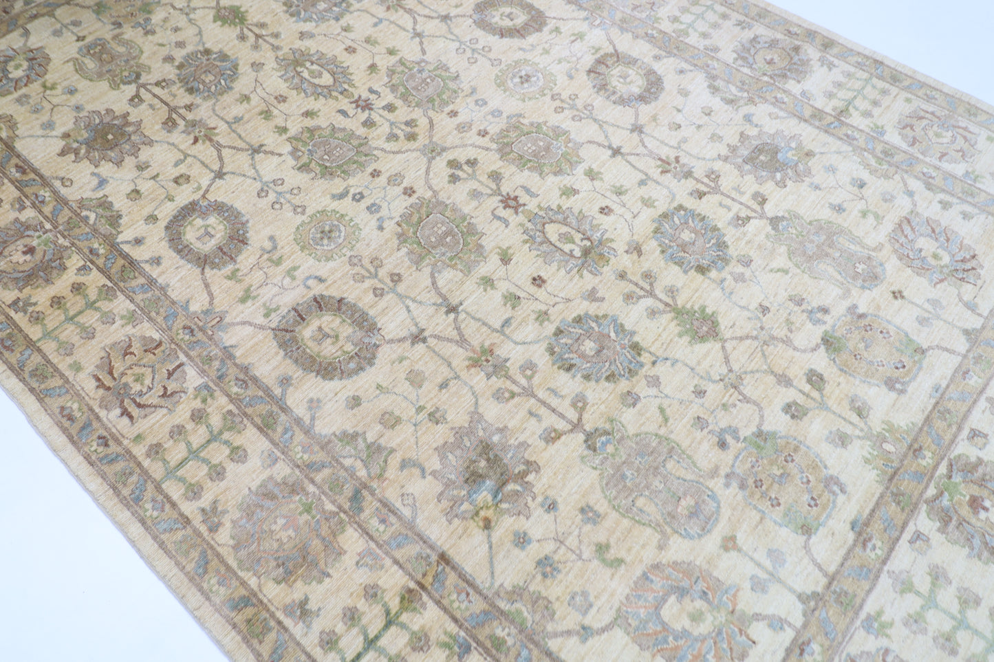 202 x 301 cm | Oriental Floral Area Rug Afghan Hand Knotted Veg Dye Wool carpet