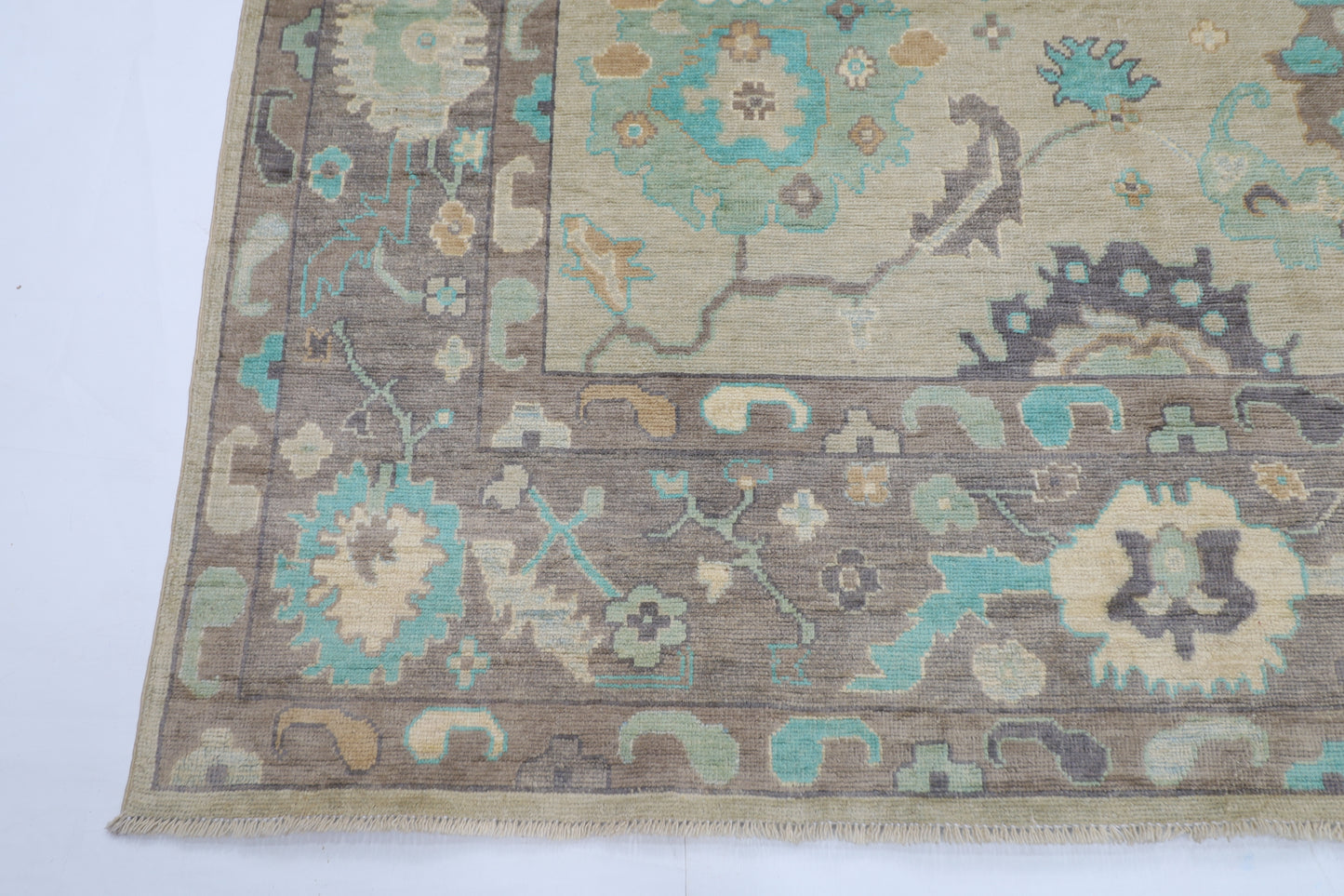 208 x 300 cm |  Oushak gray Tribal Area Rug Afghan Hand Knotted veg Dye Wool carpet